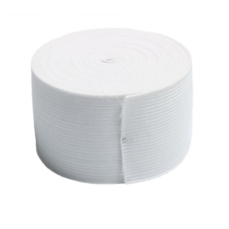 RERIVER 2-inch White Knit Elastic Spool Wide Heavy Stretch Elastic Band,5 Yards - Image 1